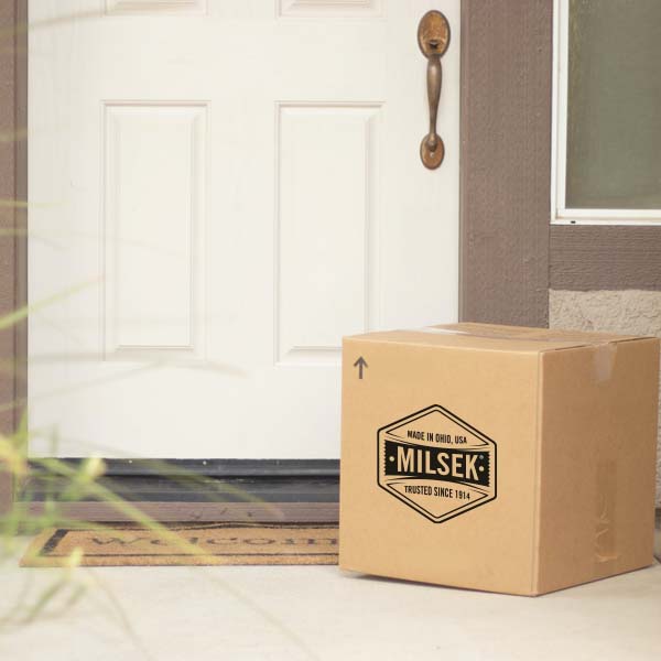 Milsek package at a doorstep